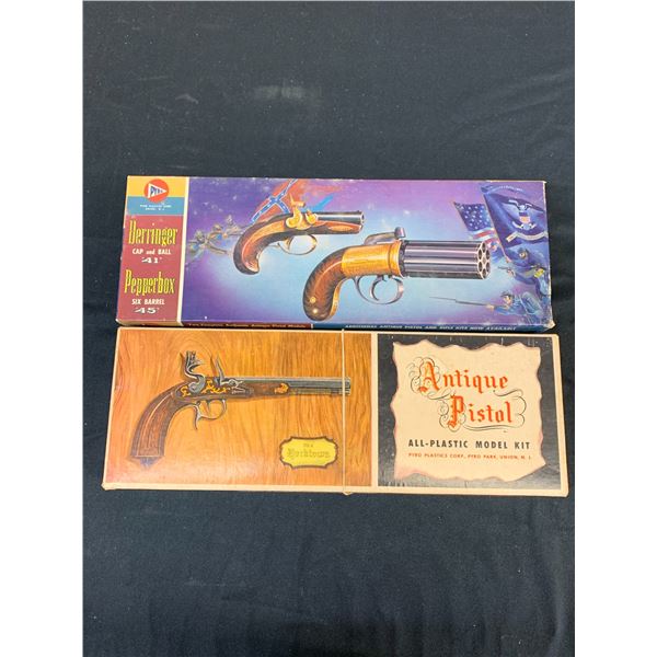 Lot of 2 Pyro Berringer Cap and Ball 41" and Antique Pistol Plastic Model Kits