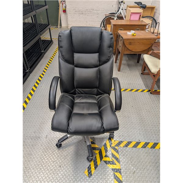 Black Leather Style Executive Office Chair