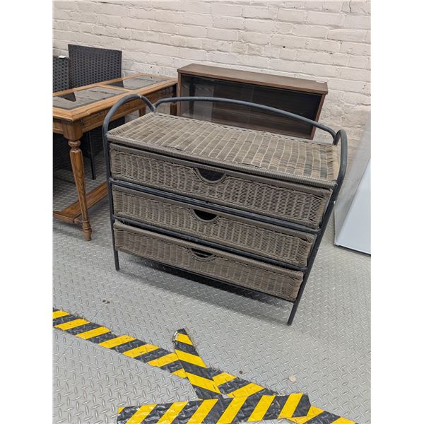 Wicker Rattan 3 Drawer Storage Chest