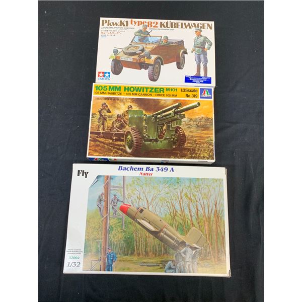 Lot of 3 Model Kits Italeri #319, Tamiya #35006-600 both 1/35 and Fly #32002 1/32
