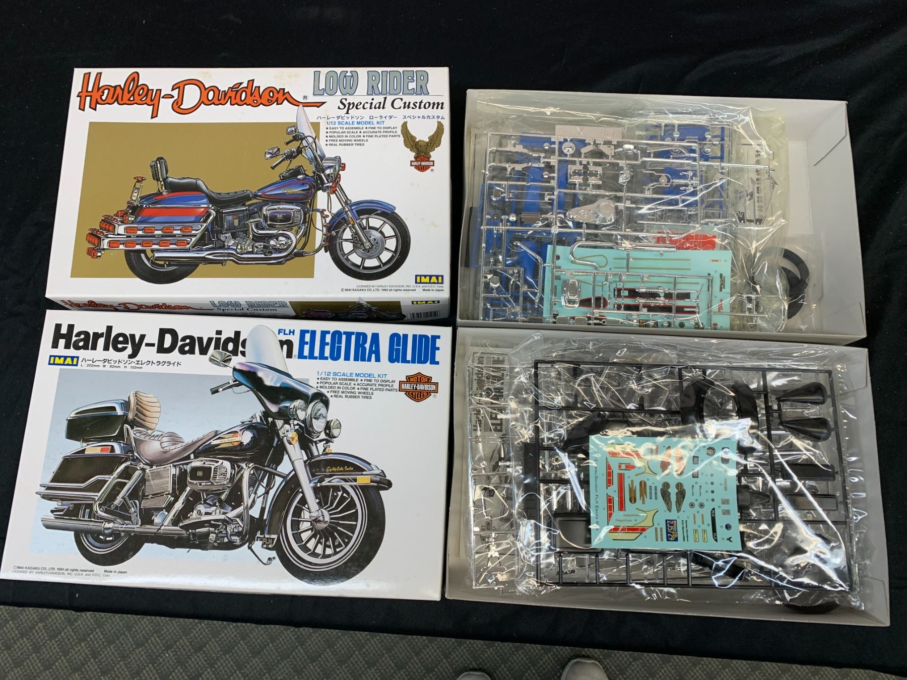 Lot of 2 IMAI Harley Davidson Model Kits 1/12 Scale #B-218 and #B-2125