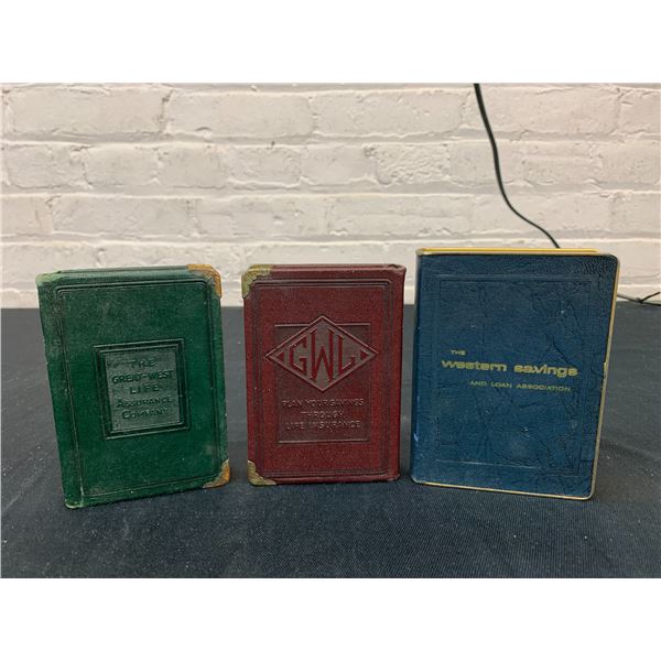 Lot of 3 Book Coin Banks 5"