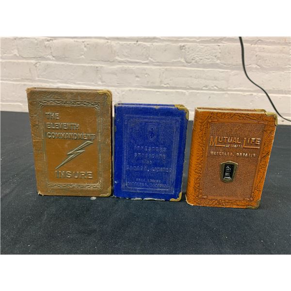 Lot of 3 Vintage Mini Book Coin Banks