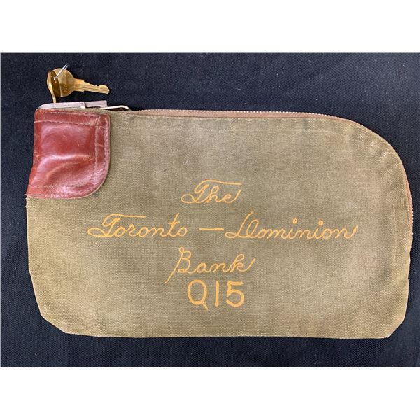 Vintage The Toronto Dominion Bank TD Locking Safety Cash Pouch w Keys