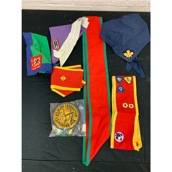 Lot of Boy Scout Badges / Sashes, Neckties some w Patches