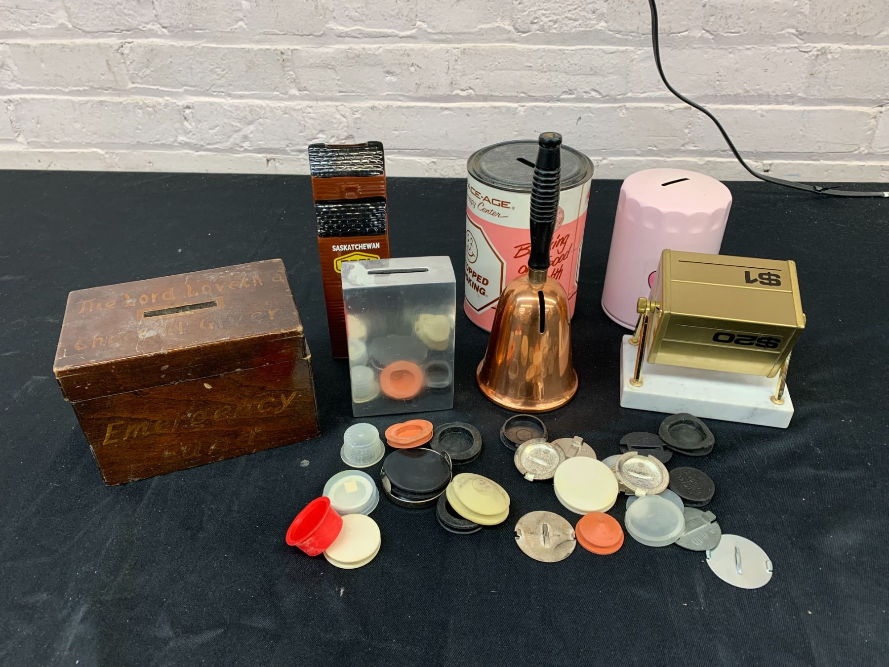 Lot of Assorted Coin Banks / Piggy Banks and Stoppers / Plugs