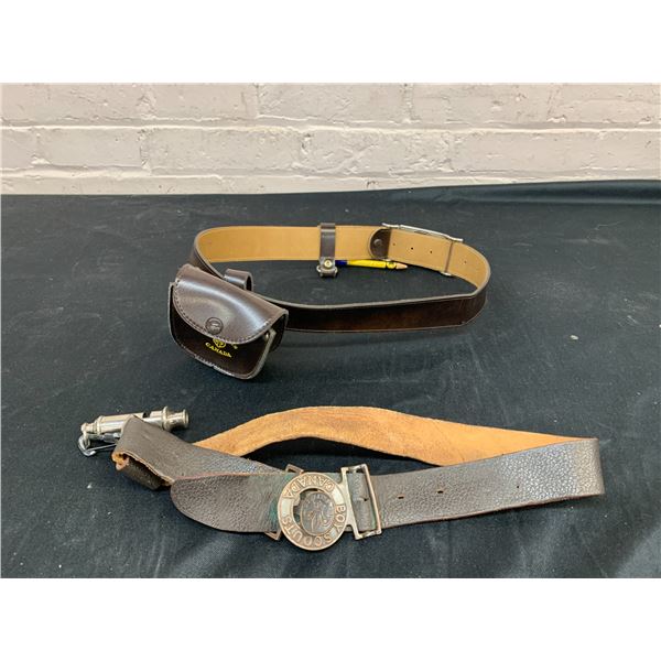 Lot of 2 Boy Scouts Wolf Cubs Leather Utility Belts