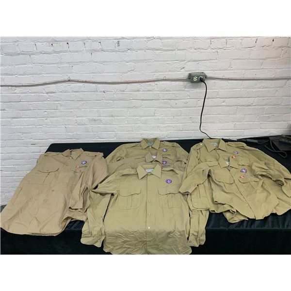 Lot of 6 Scouts Canada Button-Up Longsleeve Shirts (some w patches) Sizes S-XXL