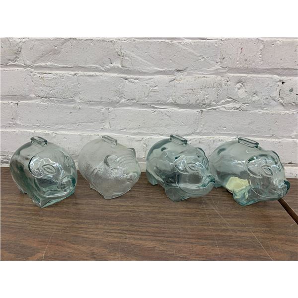 Lot of 4 Glass Piggy Banks