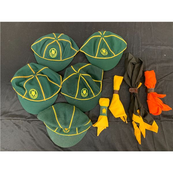 Lot of 5 Wolf Cubs Hats and 4 Neckties