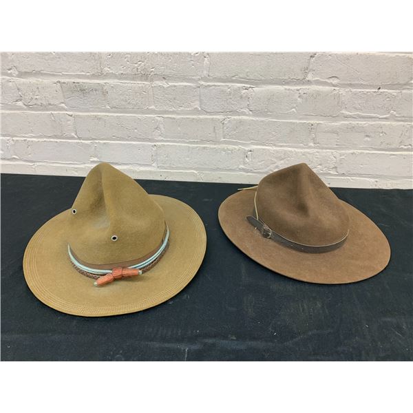 Lot of 2 Boy Scouts Wide Brim Hats