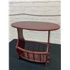 Image 1 : Wooden Oval Side Table with Lower Magazine Rack