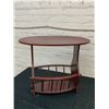 Image 3 : Wooden Oval Side Table with Lower Magazine Rack