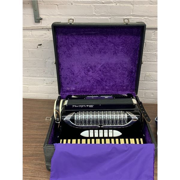 All Black Bertini Piano Accordion w Case