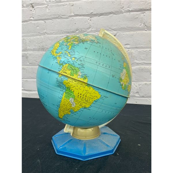9" Metal Globe by J. Chein & Company *dented*