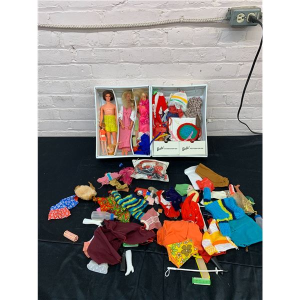 Barbie Fashion Doll Case FULL of Assorted Clothes / Accessories. 4 Dolls