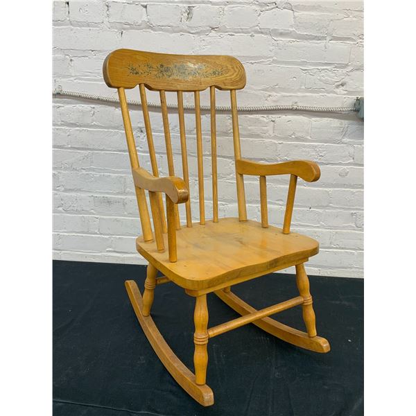 Vintage Wooden Childrens Rocking Chair