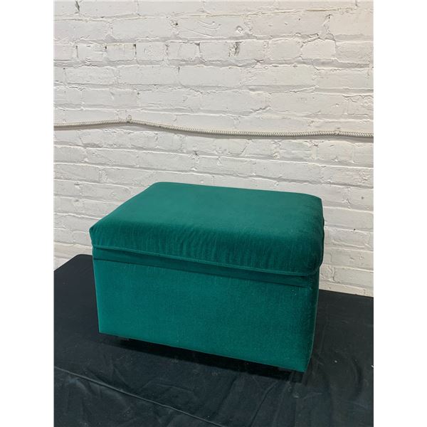 Emerald Green Upholstered Storage Ottoman Trunk (on wheels)