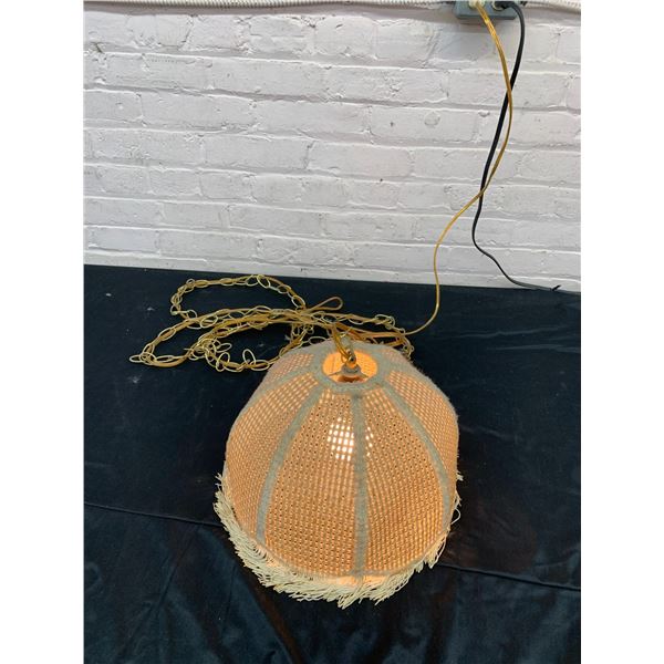 Vintage Woven Fringe Swag Chain Lamp