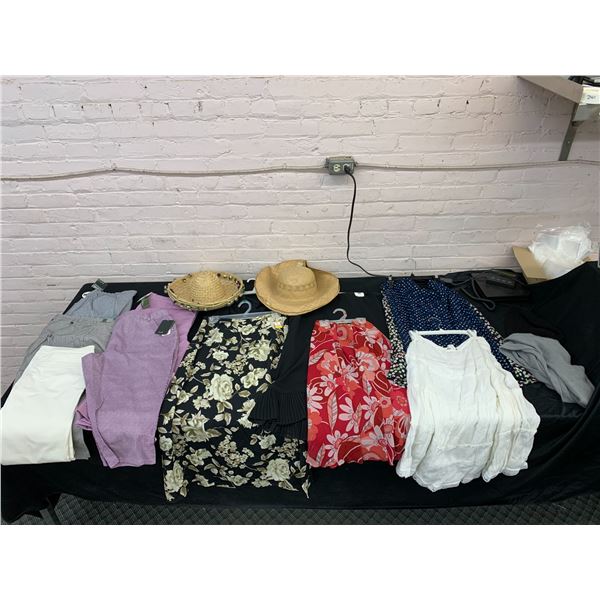 Lot of Misc Women's Clothing Bottoms, Capri Pants and Skirts, Sun Hats