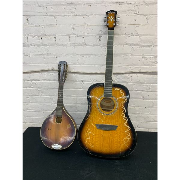 Lot of 2 Washburn Guitar and Framus Banjo *as is*