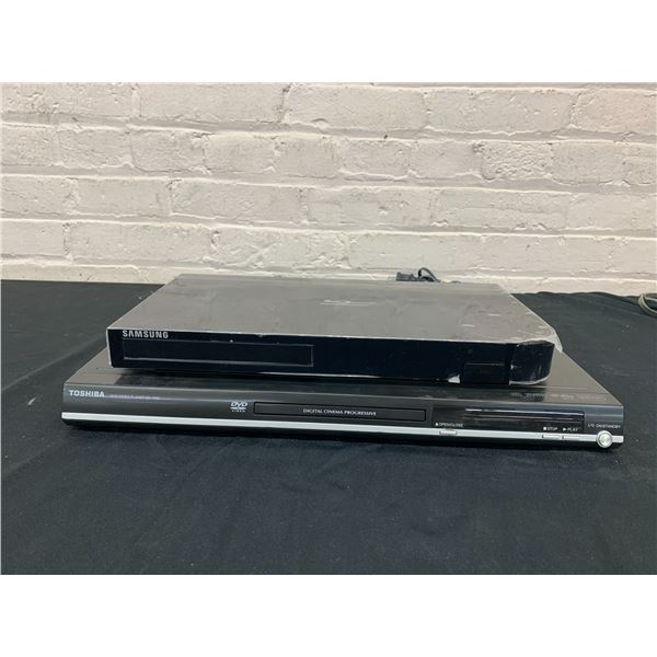 Lot of 2 DVD Players Samsung Blu-Ray Player and Toshiba DVD Video Player