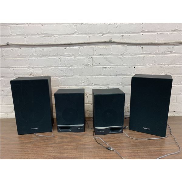 Lot of 4 Bookshelf Speakers Panasonic SB-D160 & Yorx S114