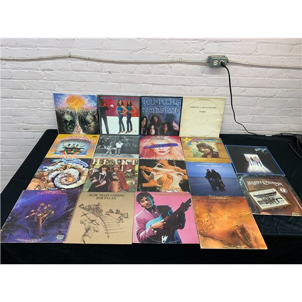 Lot of 18 Vinyl Records LPs The Moody Blues, Harry Chapin, Deep Purple, Missing Persons, etc