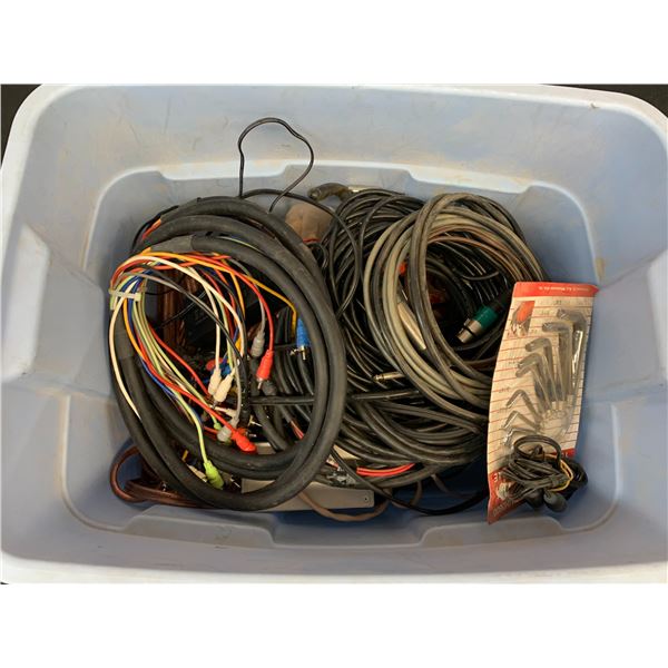 Bin of Assorted Audio Related Cables