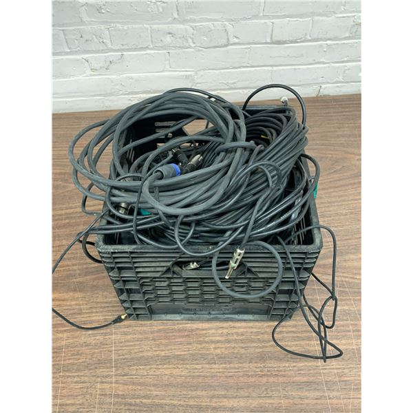 Box of Assorted Audio Cables / Microphone Cables / XLR Cables