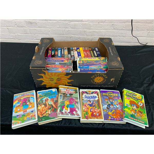 Lot of 35 VHS Movie Tapes / Kids Movies Clamshell, Disney, Action, etc