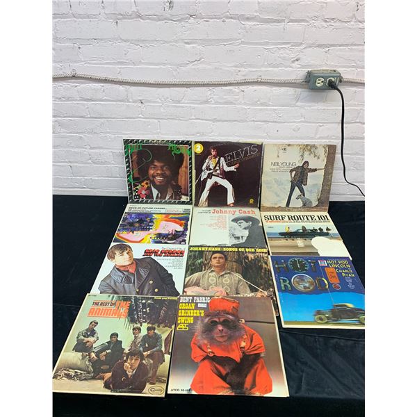 Lot of 11 Vinyl Records LPs Elvis, Johnny Cash, Neil Young, etc