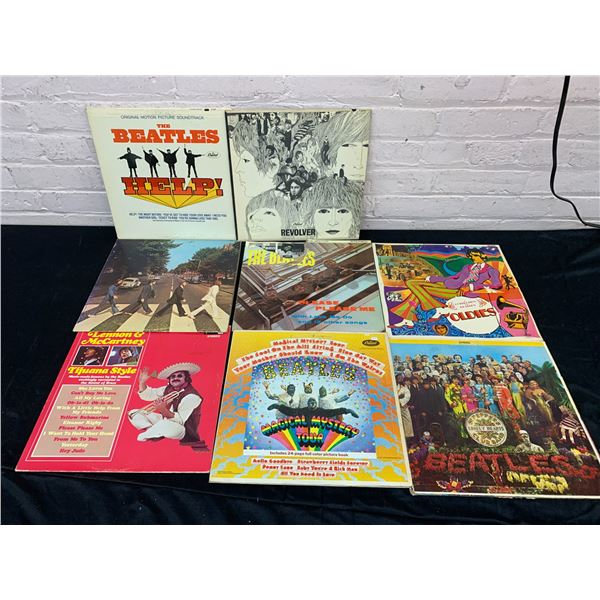 Lot of 8 The Beatles Vinyl Records LPs Help!, Revolver, Abbey Road, Magical Mystery Tour, etc