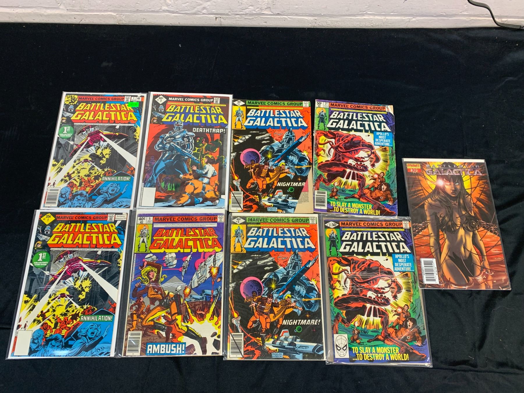 Lot of 9 Battlestar Galactica Vintage Comics Marvel