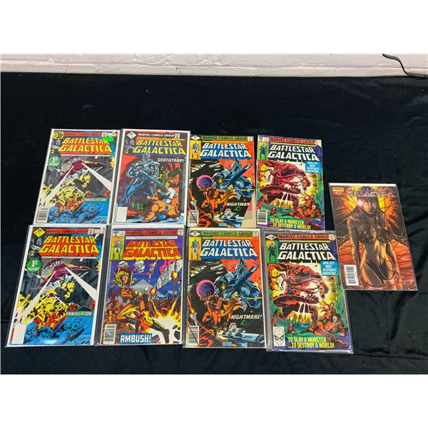 Lot of 9 Battlestar Galactica Vintage Comics Marvel