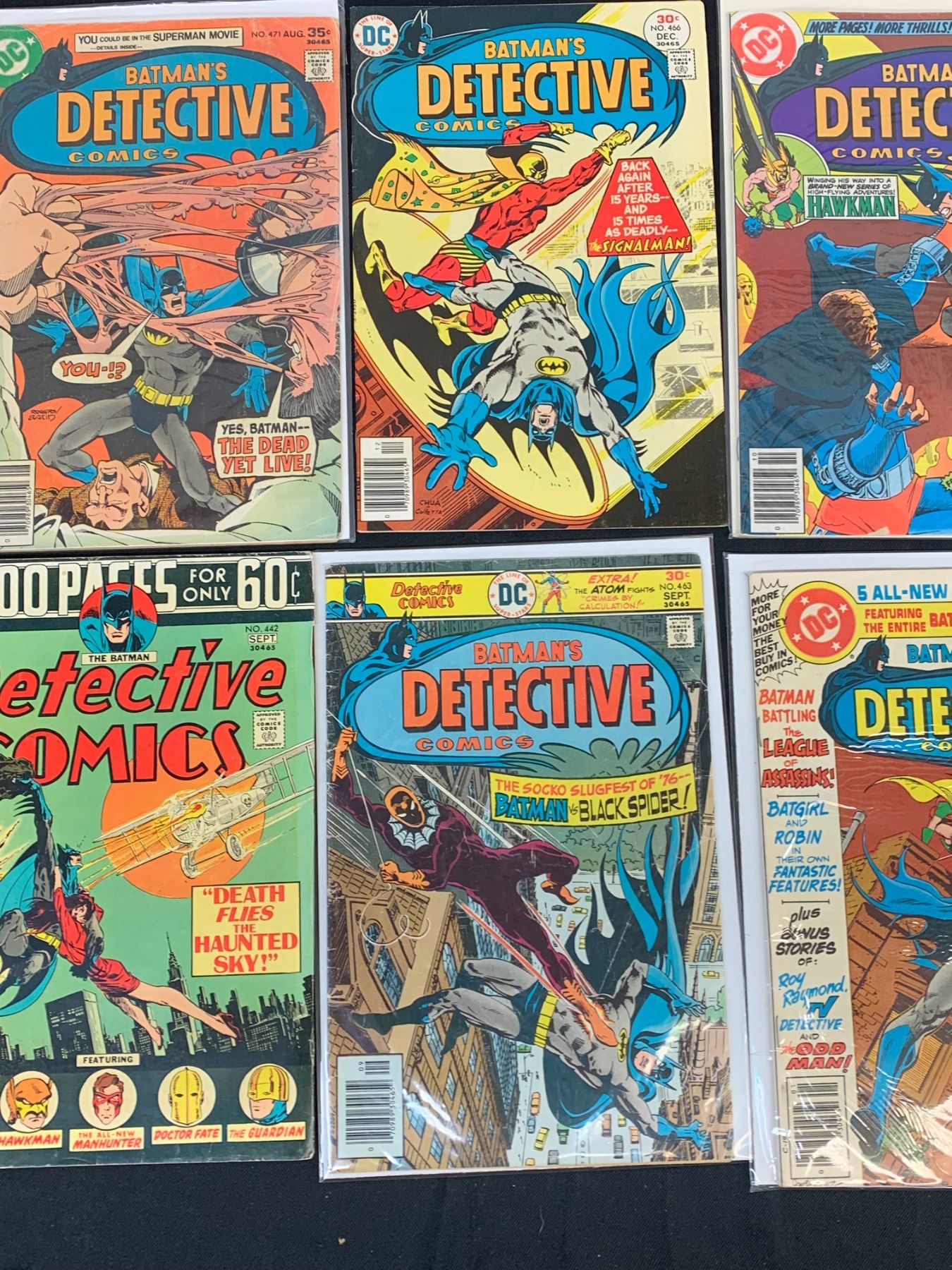 Lot of 6 Vintage DC Detective Comics Batman