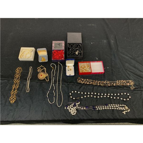 Lot of Assorted Costume Jewellery Necklaces, Pearls, West Germany Pendant on Necklace, etc
