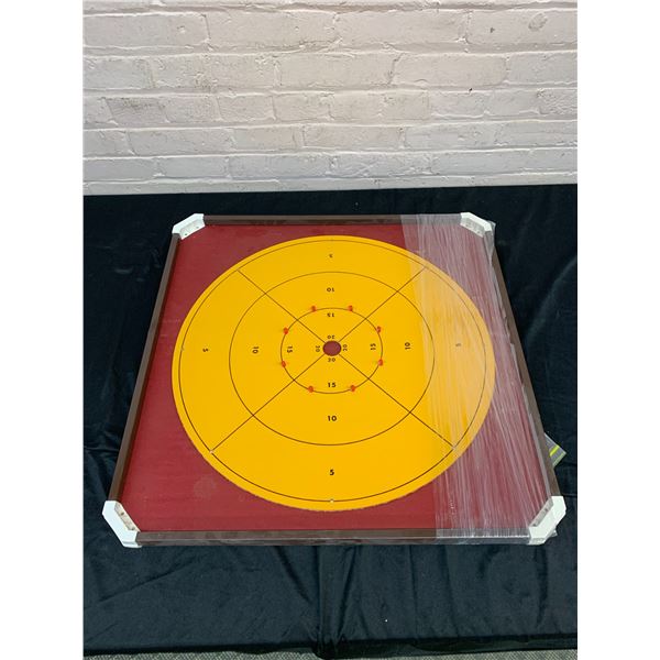 Reversible Crokinole / Checkers Board 26" x 26" w pieces?