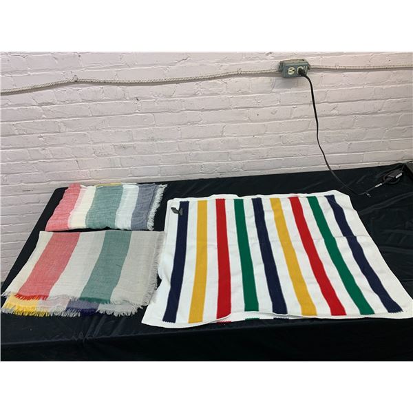 Lot of 3 Hudson Bay Company 2 Scarfs and 1 Towel