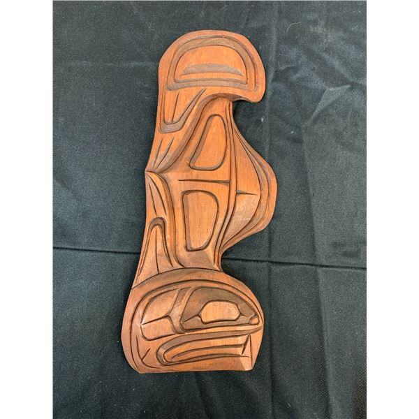 Haida Art, Artist Signed Carved Wooden "Killer Whale" by Demsey Willie, BC