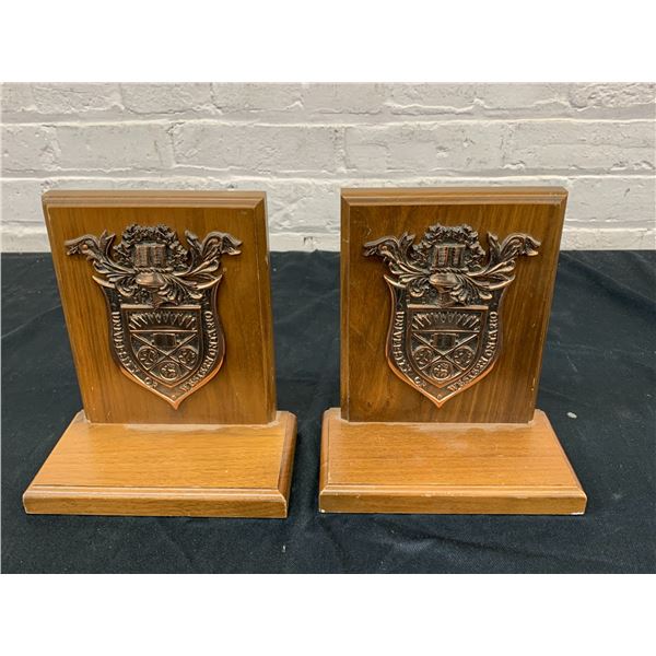 University of Western Ontario Bookends, Wooden