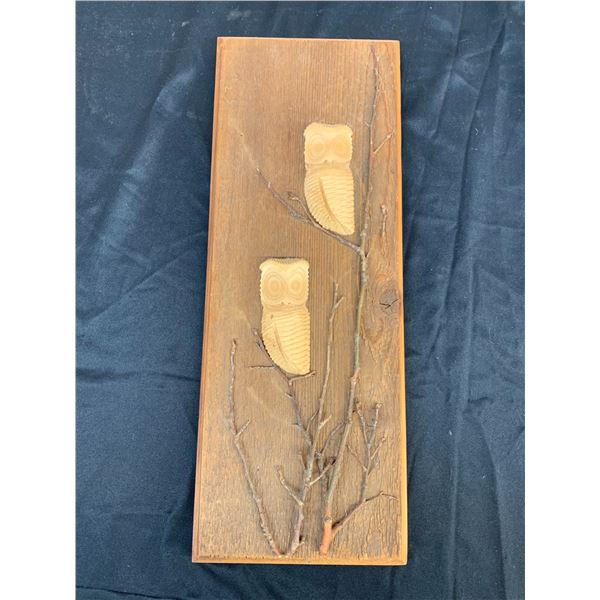 Artist Signed Peterson? Canada Wooden Carved Wall Art 19" x 7"