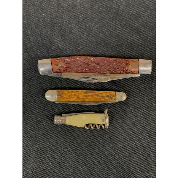 Lot of 3 Pocket Knives Swiss Army Knives