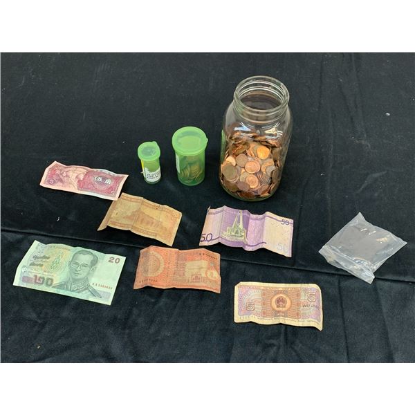 Lot of World Money & Pennies