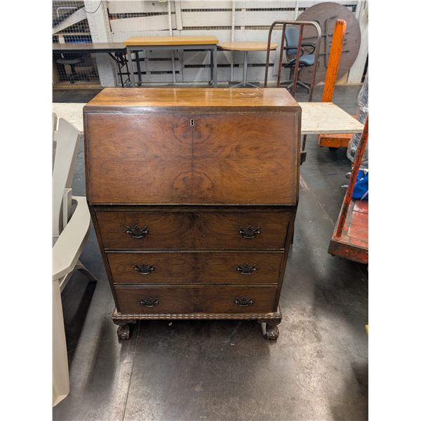 Vintage Wooden Drop Front Secretary Bureau