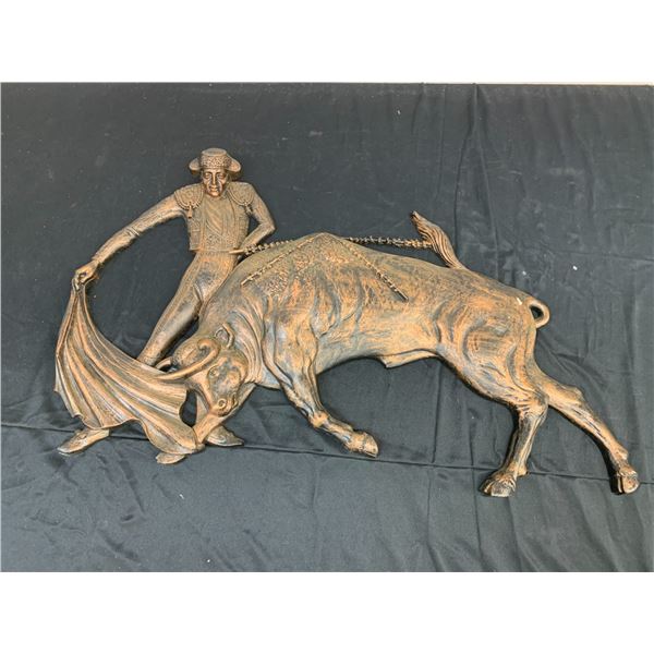 Dart 1968 Matador Bull Tamer Wall Art Copper Tone 32" x 20"