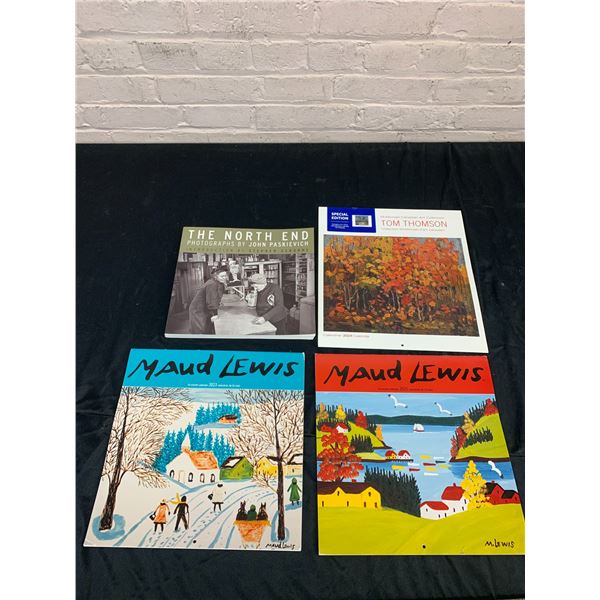 Lot of 4 Maud Lewis Calendars, Tom Thomson Art Calendar and 'The North End' Photography Book