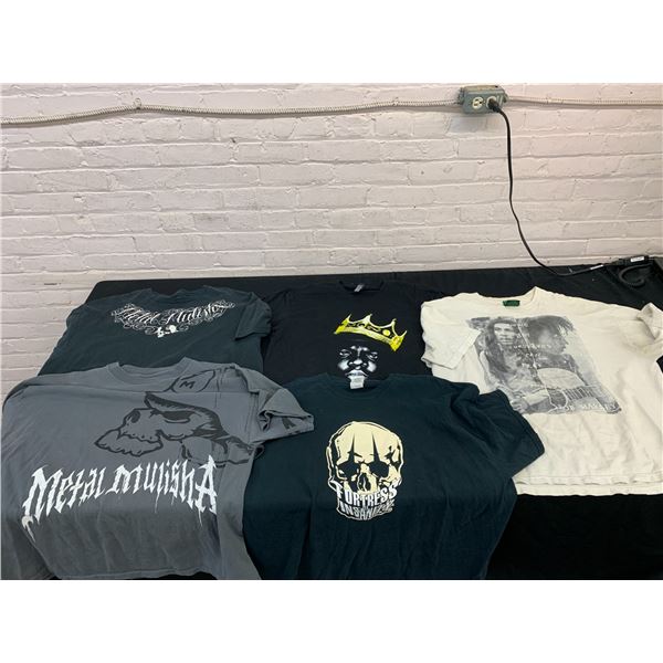 Lot of Music T-Shirts Bob Marley, Metal Mulisha, etc