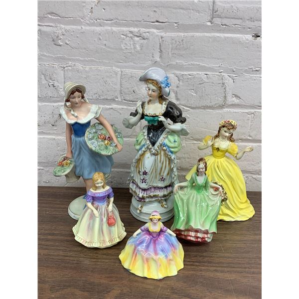 Lot of 6 Vintage Porcelain Figurines Japan, Occupied Japan, Paragon, Royal Copenhagen, etc