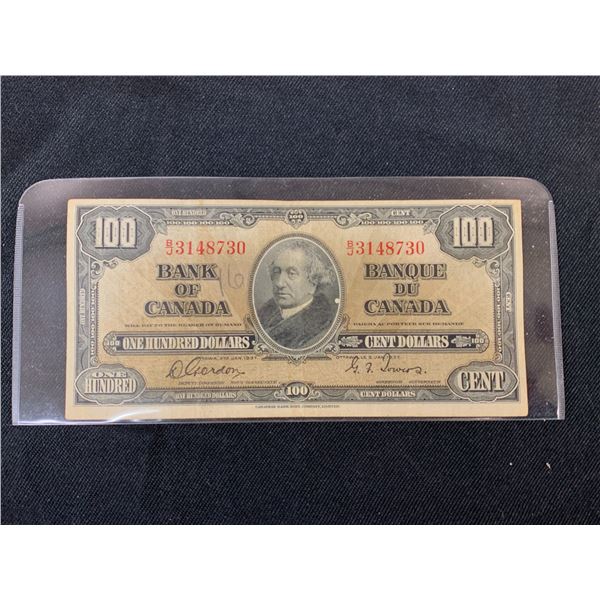 1937 $100 Canadian Bill